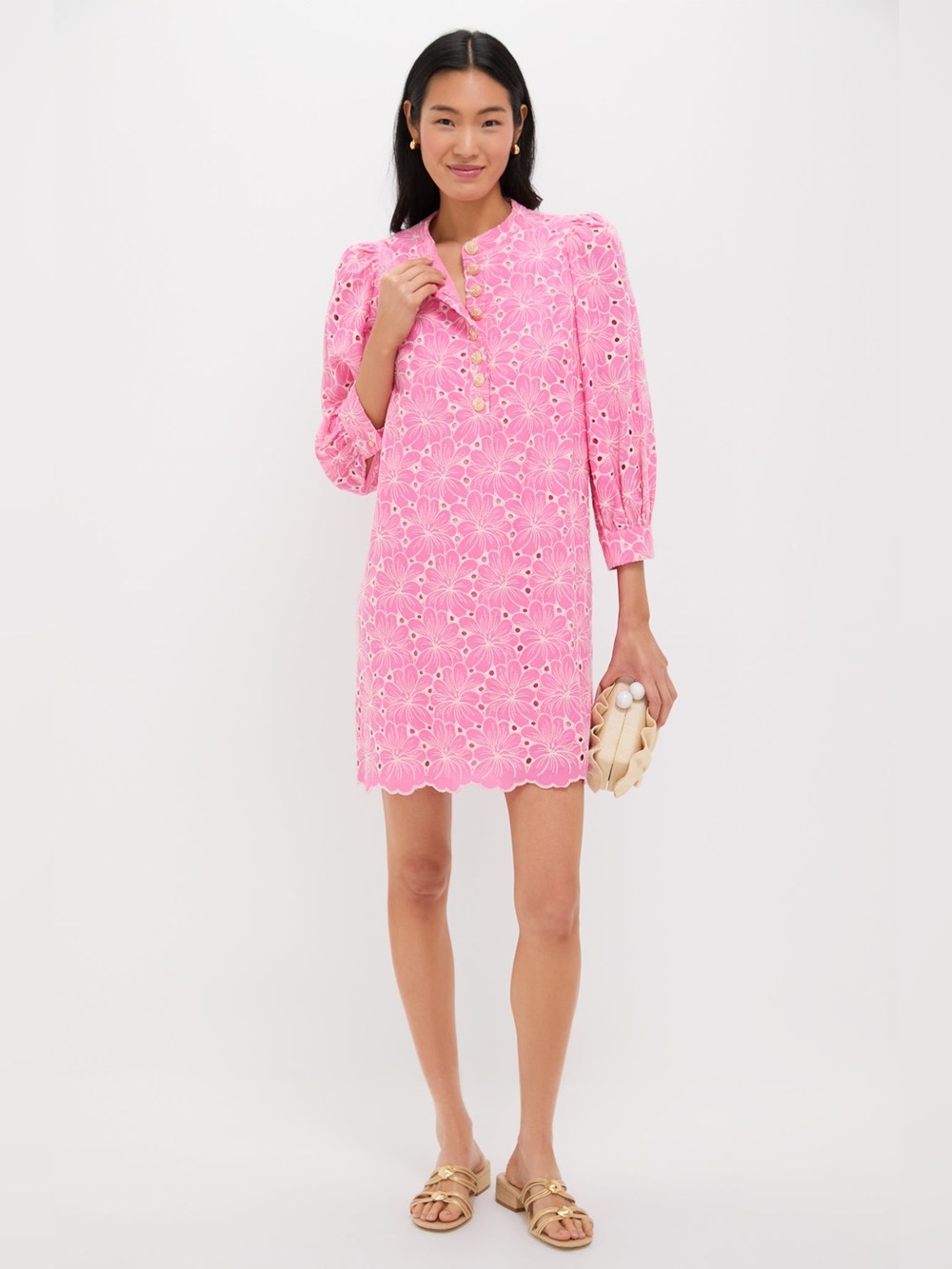 TUCKERNUCK Pomander Place Pink Floral Eyelet Samantha Dress